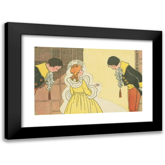 Margaret Evans Price 18x13 Black Modern Framed Museum Art Print Titled - Princess Furball Attends the Royal Festival Adorned in Her Golden Dress. (1921)