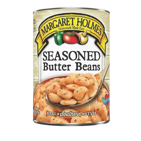 Margaret Holmes Canned Seasoned Butter Beans, 15 oz Can (Pack of 8)