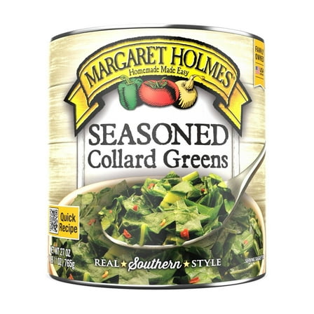 Margaret Holmes Seasoned Collard Greens, Canned Vegetables, 27 oz