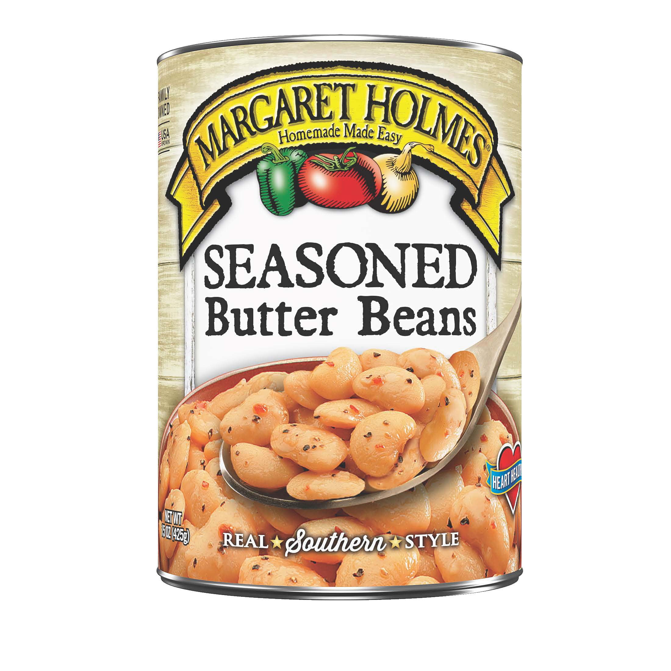 Margaret Holmes Seasoned Butter Beans, Canned Beans, 15 oz