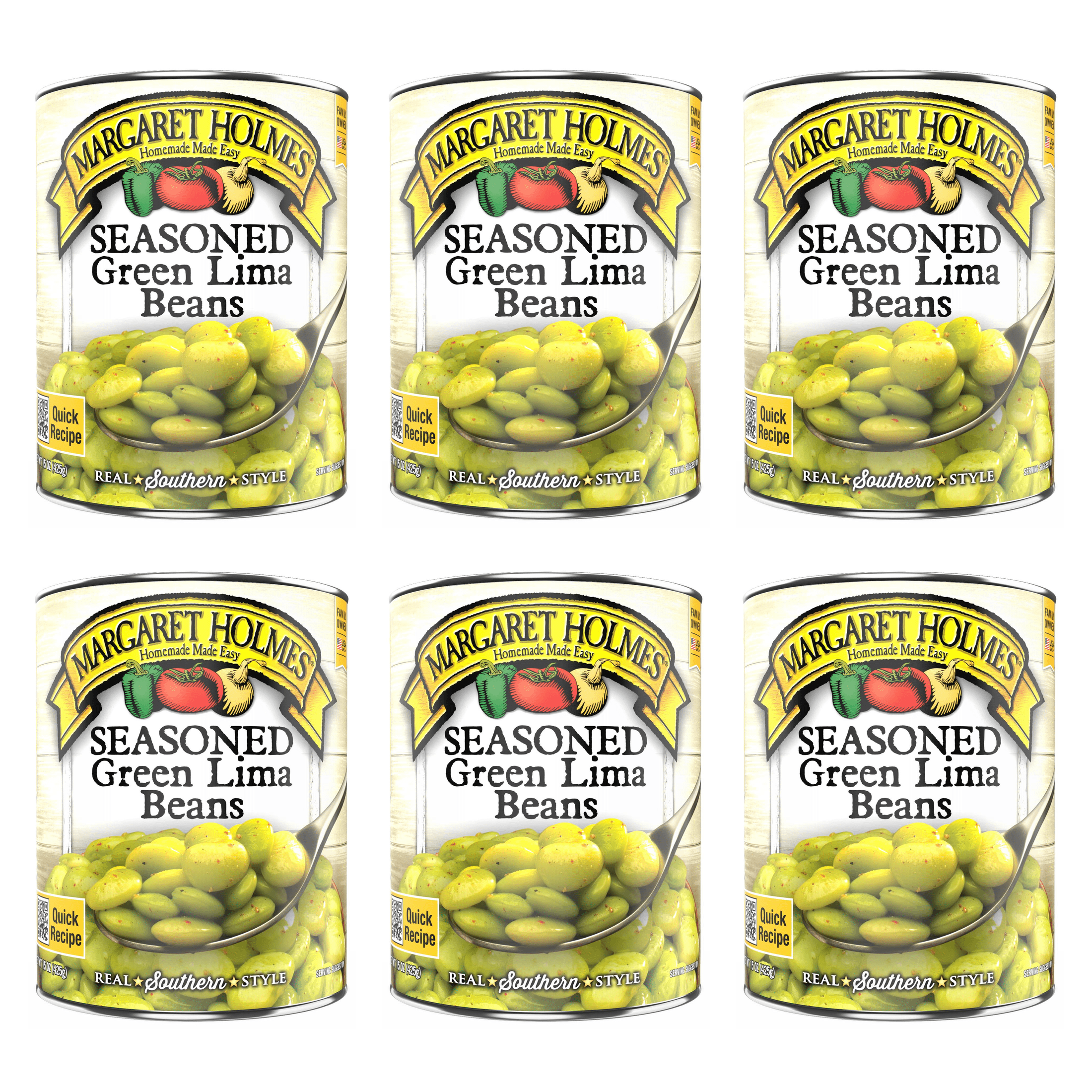 Margaret Holmes, Seasoned Green Lima Beans, 15 oz, Canned