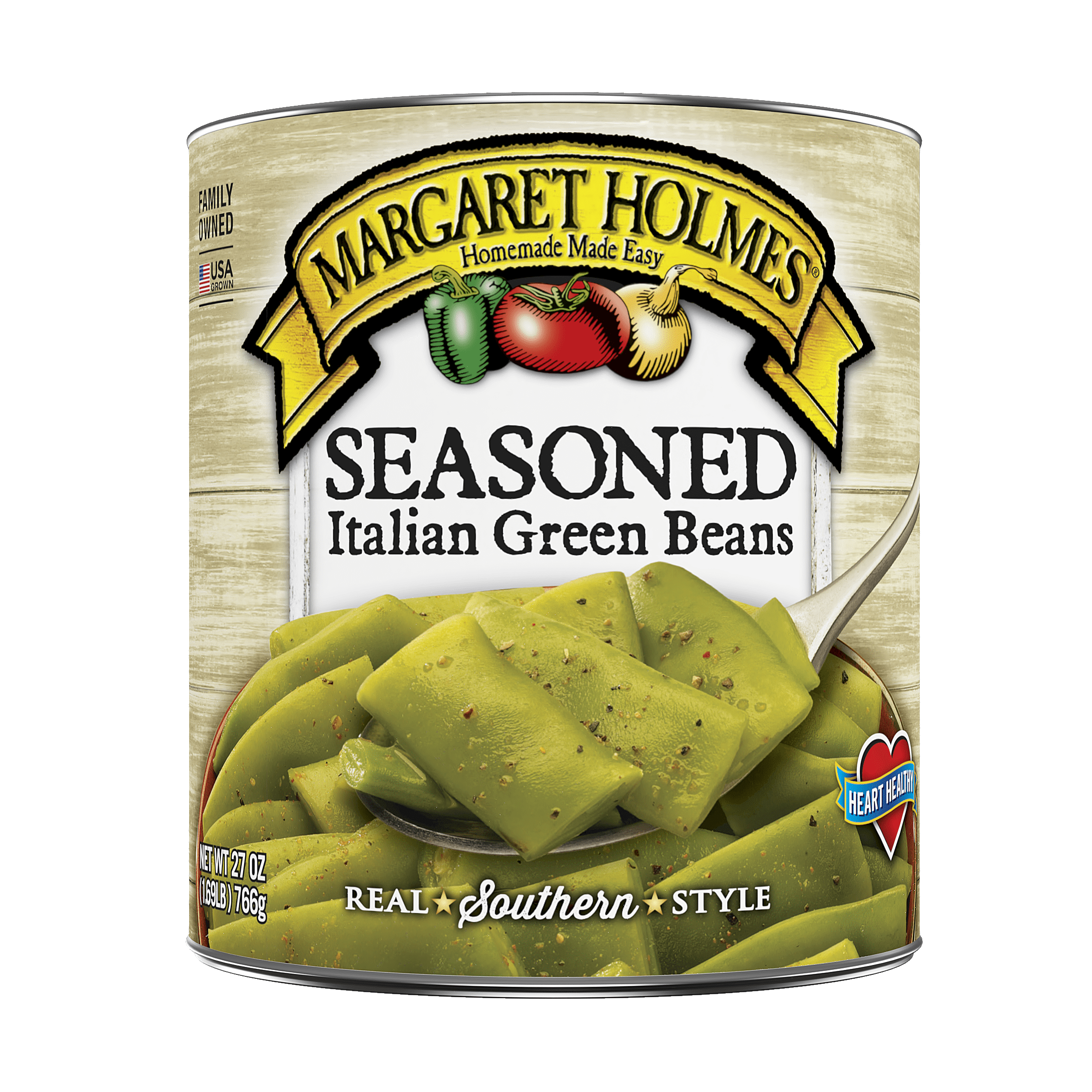 Margaret Holmes Seasoned Italian Green Beans, 27 oz Can (Pack of 6)