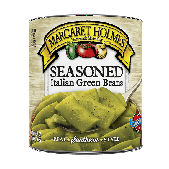 Margaret Holmes Seasoned Italian Green Beans, 27 oz Can (Pack of 6)