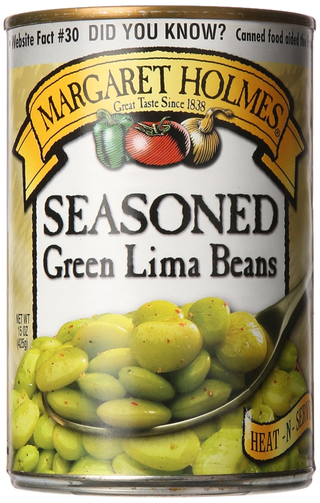 Margaret Holmes Seasoned Medium Green Lima Beans, 15 Ounce (Pack Of 12