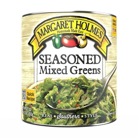 Margaret Holmes Seasoned Mixed Greens, Canned Vegetables, 27 oz