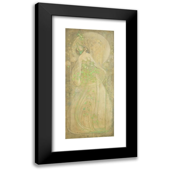 Margaret MacDonald-Mackintosh 12x24 Black Modern Framed Museum Art Print Titled - Junrosen (1898)