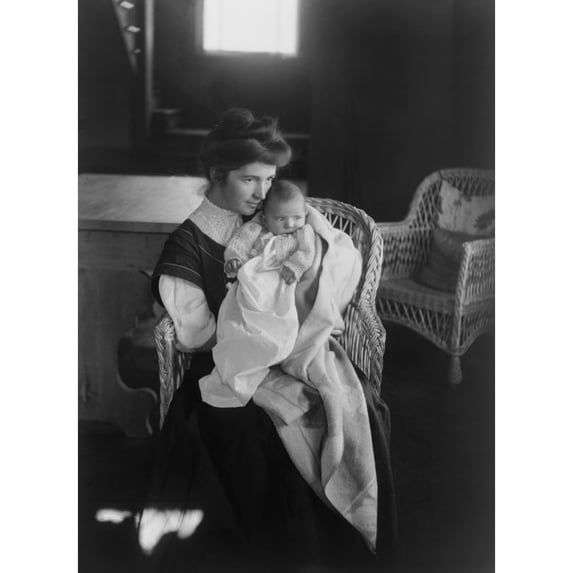 Margaret Sanger Holding Her Infant Son Grant Sanger In 1908. Grant Became A Surgeon At Columbia-Presbyterian Hospital In