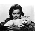 thumbnail image 1 of Margaret Sullivan Posed in Fur Dress with Cat Photo Print (8 x 10), 1 of 1