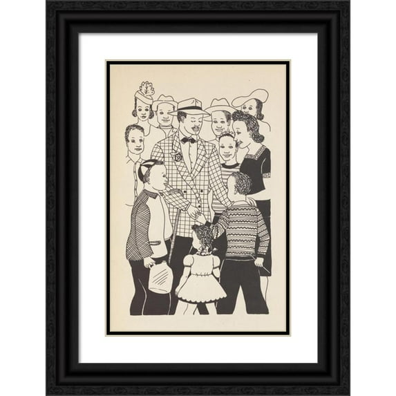 Margaret Taylor Burroughs 11x14 Black Ornate Wood Framed Double Matted Museum Art Print Titled: Jasper, the Drummin’ Boy Pl7 (1947)