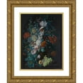 thumbnail image 1 of Margareta Haverman 15x18 Gold Ornate Wood Frame and Double Matted Museum Art Print Titled - A Vase of Flowers (1716), 1 of 4
