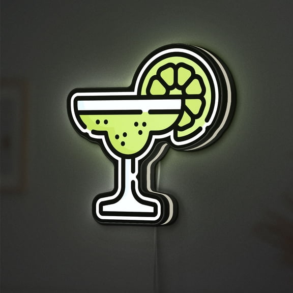 Margarita 3D Novelty Light Box, Classic Cocktail Glass Decor, Refreshing Party Drink Display (Width 8 inch, 20cm)