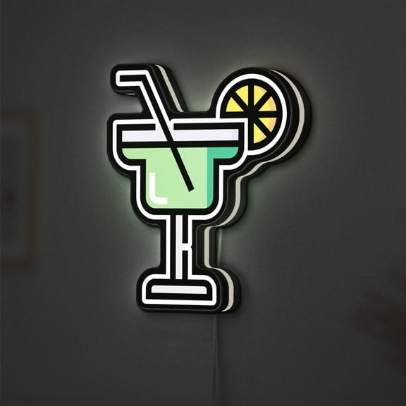 Margarita 3D Novelty Light Box, Mexican Cocktail Wall Art, Party Drink Decor for Beer Lovers (Width 12 inch, 30cm)