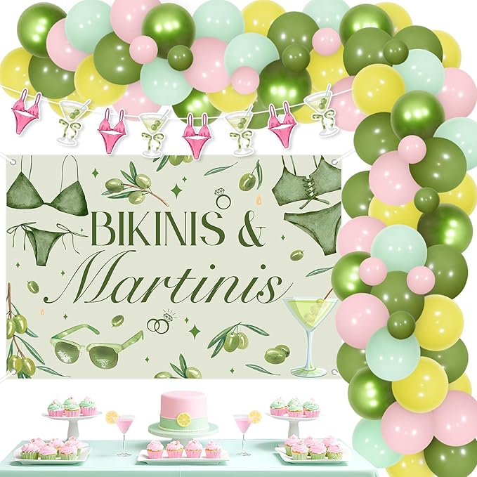 Margarita Bachelorette Party Decor Bikinis and Martinis Backdrop Banner ...