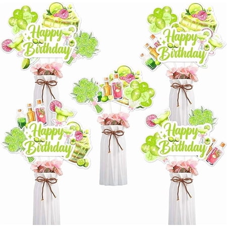 Margarita Birthday Decorations, 24pcs Margs and Matrimony Theme Birthday Table Centerpiece Sticks Double-sided Printing Cocktail Party Table Decorations for Margarita Bar Birthday Party