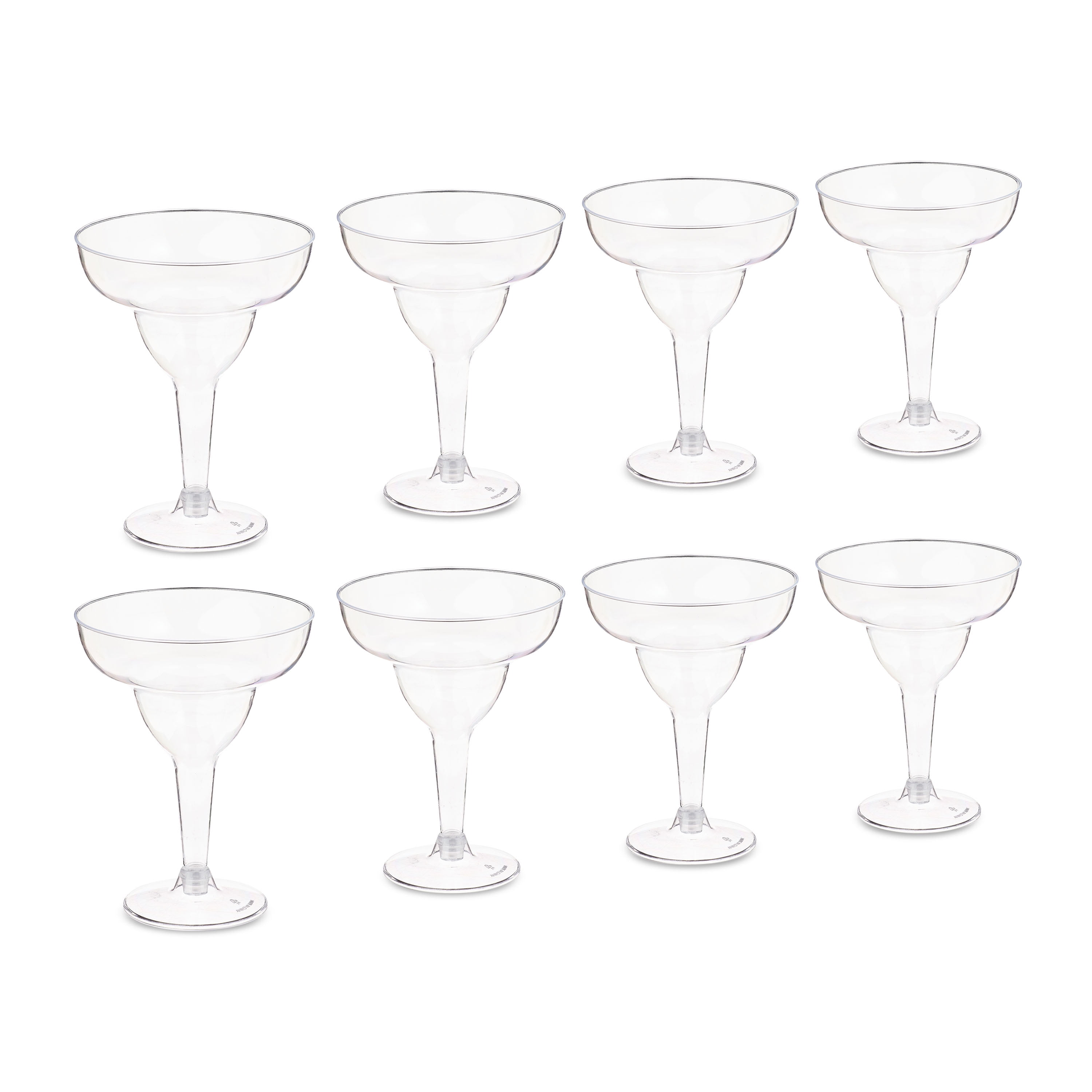 Clear Plastic Margarita Glasses, 10.8 fl oz, 8 Pieces, by Way To Celebrate