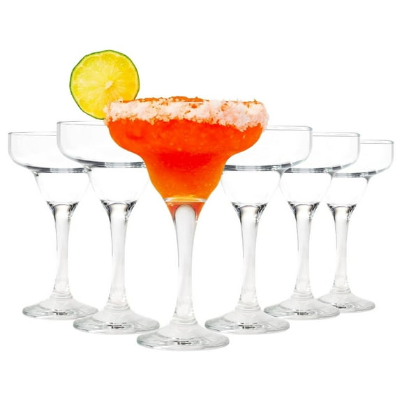 Margarita Glasses Set of 6, 10 Ounce, Margarita Glass, Glassware for Margaritas, Frozen Drinks, Pina Coladas and Cocktails, Margarita Cups
