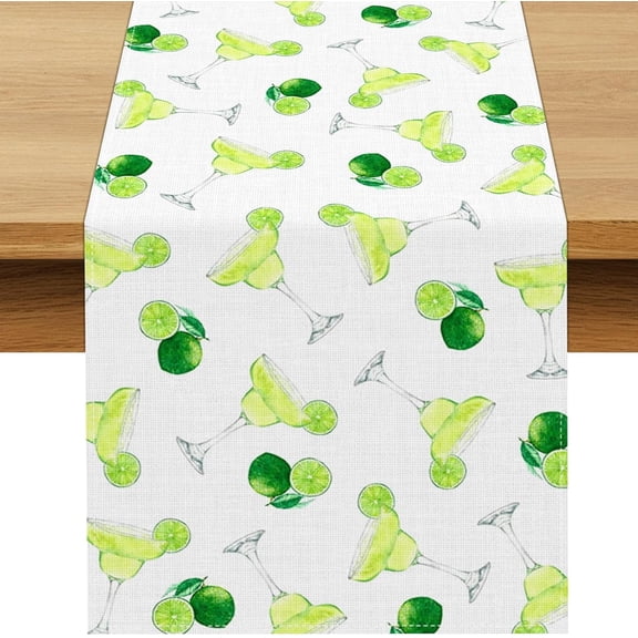 Margarita Party Decoration Table Runner Margs and Matrimony Bachelorette Decor for Mexican Taco Bar Cocktail Bridal Shower Dining Room Home Kitchen Island Decor (13" x 90")