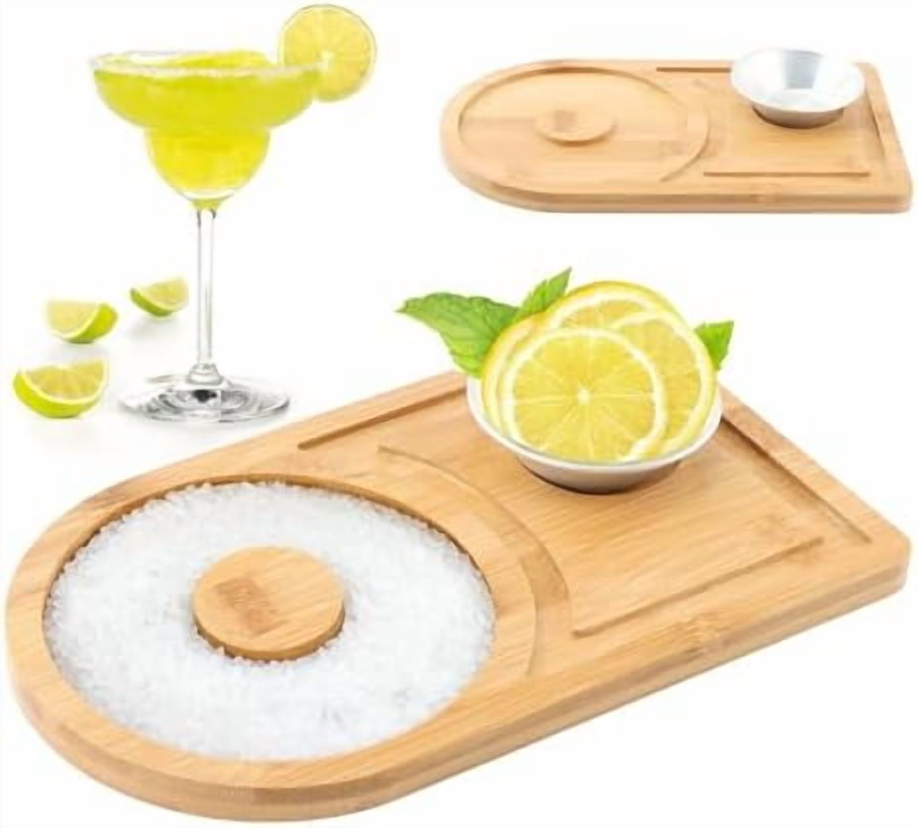 Margarita Salt Rimmer Set, Bamboo Wood Glass Rimmer, Bartender Tool for ...