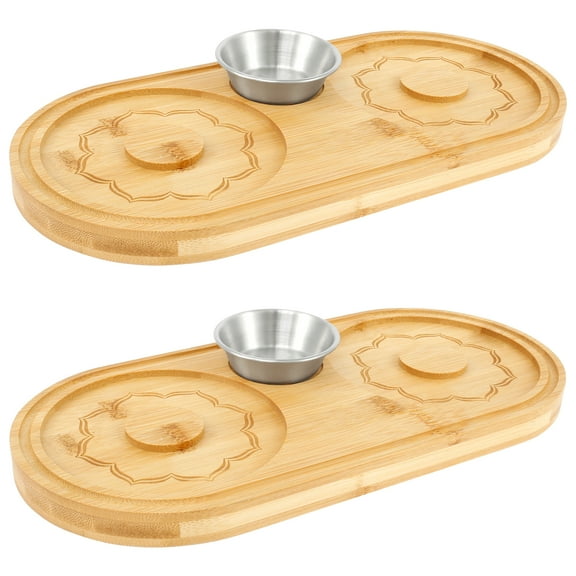 Margarita Salt Rimmer Set Bamboo Wood Salt Rimmer Sugar and Salt Rimmer Set with Stainless Steel Bowls Sturdy Margarita Rimmer Tray Bartender Accessories for Cocktail Margarita