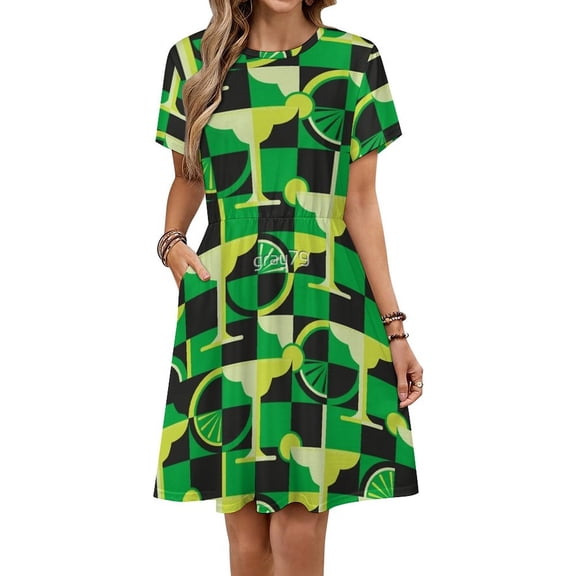 Margarita Short Sleeve Dress Women Summer Evening Dresses Ladies Sundress