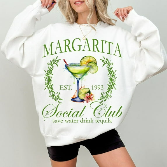 Margarita Social Club Sweatshirt, Tequila Cocktail Pullover, Girls Bachelorette Party Sweater, Fun Summer Drinking Sweatshirt, Girls Night Out Top
