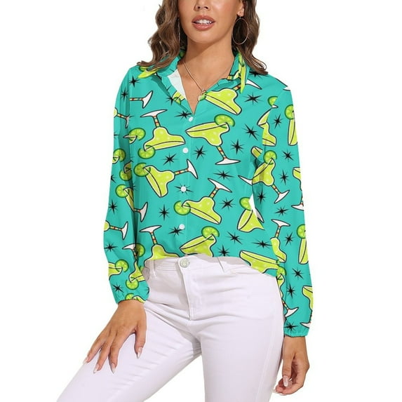 Margarita Time! Long Sleeve Blouse Woman Streetwear Casual Shirts Summer Oversize Woman Streetwear Clothing Birthday Present