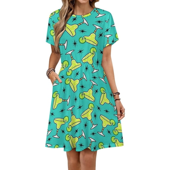 Margarita Time! Sundress Short Sleeve Dress Summer Women Clothes Dress for Women Dresses