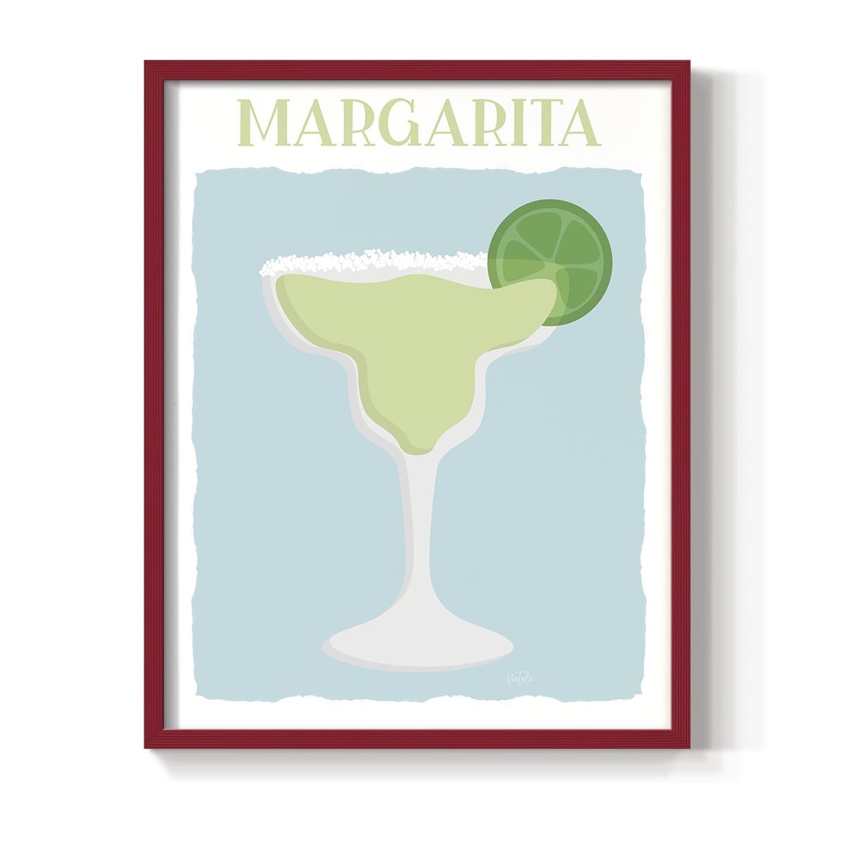 Margarita in Red Solid Wood 11 x 14 Framed Print