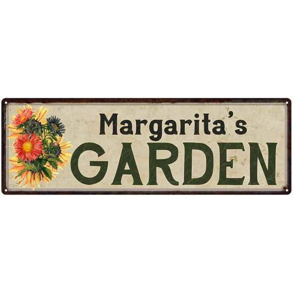 Margarita's Garden Sign Flower Chic Decor 6x18 Sign Gift 106180017309