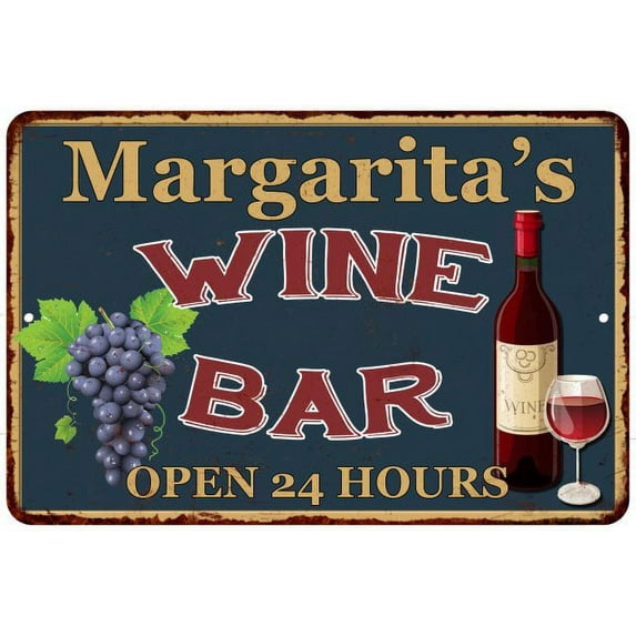 Margarita's Green Wine Bar Sign Wall Decor 8 x 12 High Gloss Metal 208120043963