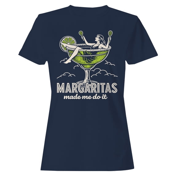 Margaritas Made Me Do It Art Women's Blue T-shirt