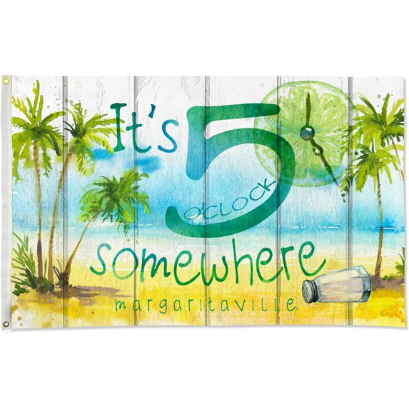 Margaritaville 5 O'Clock Jimmy Buffet Indoor / Outdoor 3x5 Banner Flag