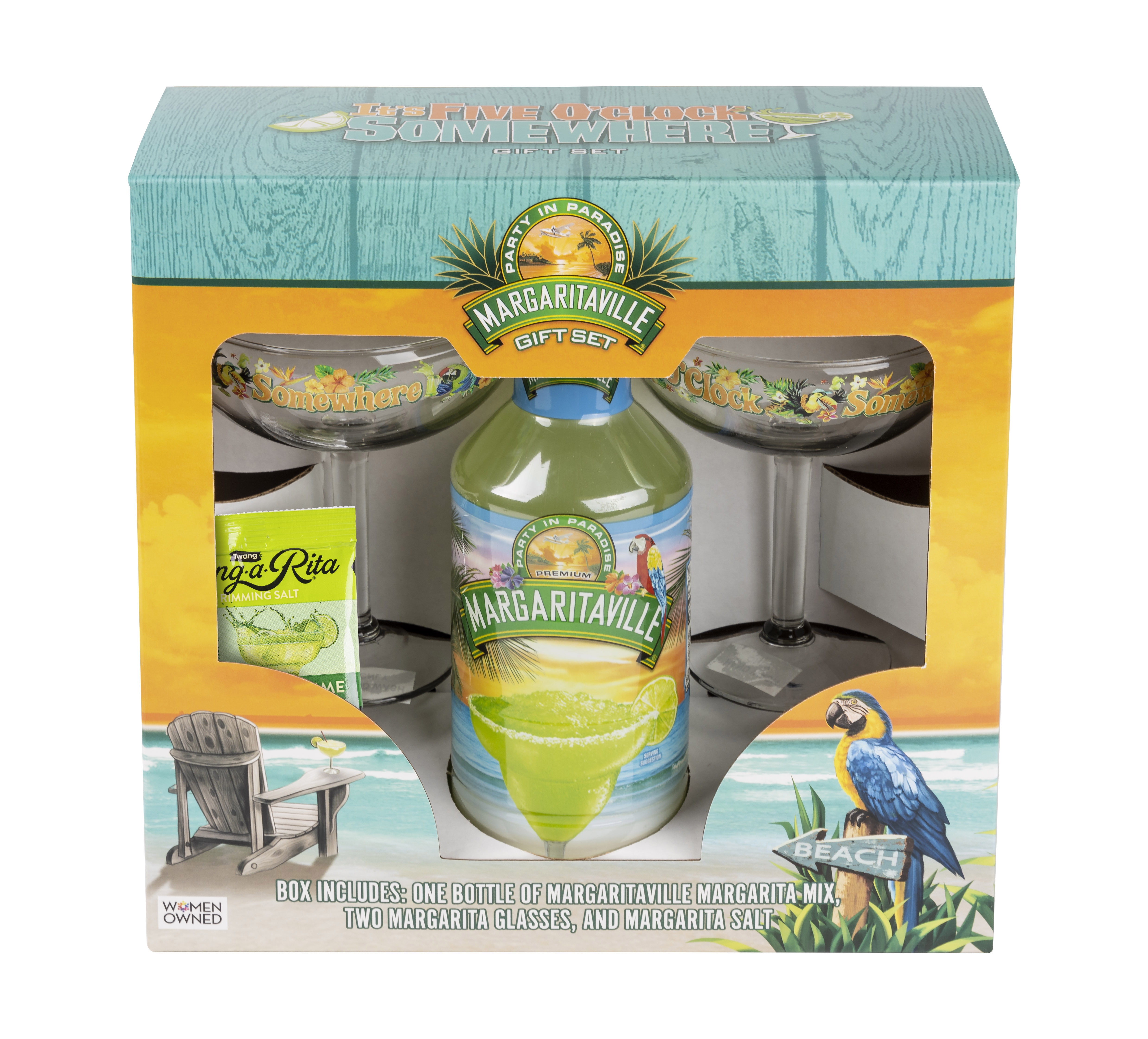 Margaritaville Christmas Margarita Gift Set, 34.8 oz, 4 pieces