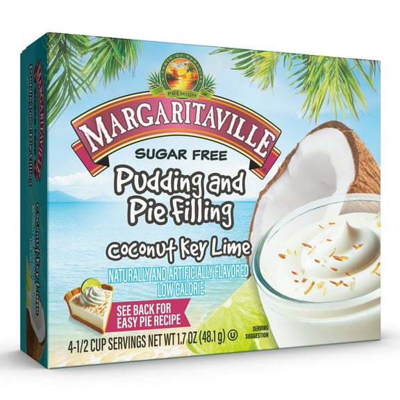 Margaritaville Coconut Key Lime Sugar Free Instant Pudding Mix and Pie Filling, 4 Servings, 1.70 oz Box (Pack of 3)