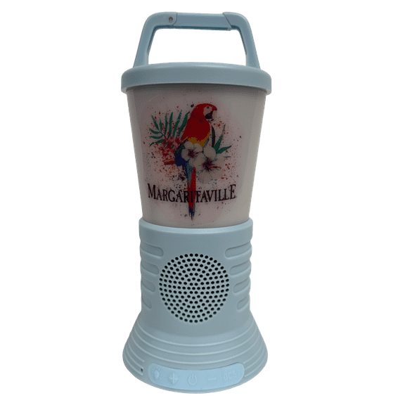 Margaritaville Light The Way Lantern Wireless Speaker with 3 Multicolored LED Light Modes, Waterproof Bluetooth Speaker, 5 Hours of Playtime, Table Lamp Outdoor Speaker with True Wireless Pairing