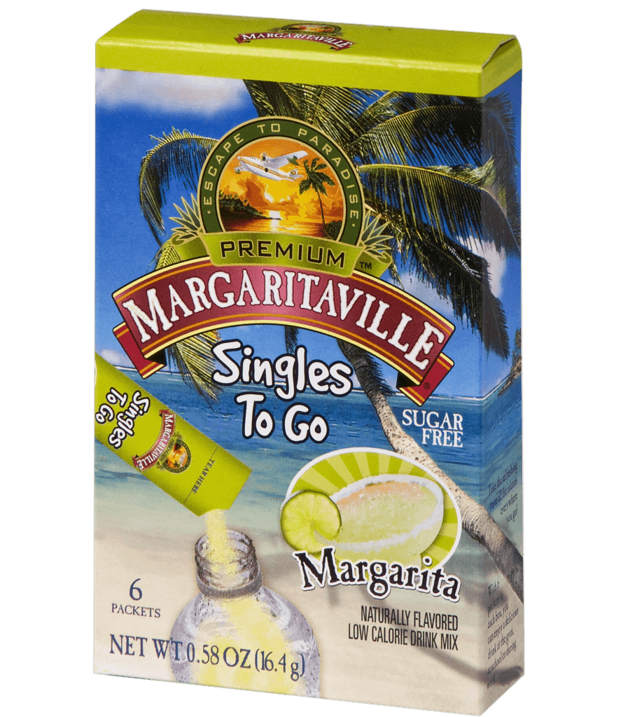 Margaritaville Margarita Singles To Go Drink Mix, 0.58 oz, 6 CT (Pack6