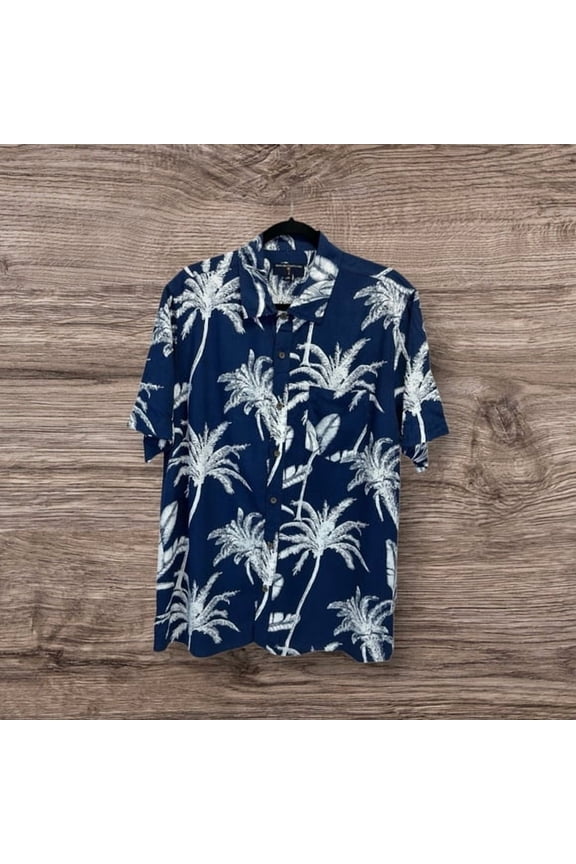 Men's Casual Shirt Button Down Palm Trees Size M