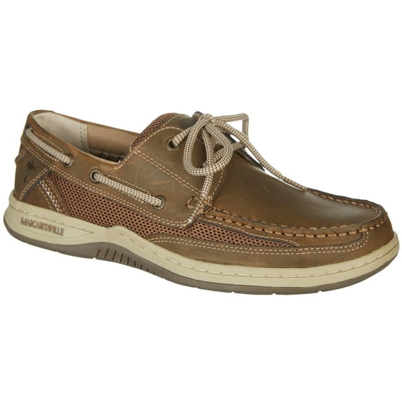 Margaritaville Mens Anchor Lace Up Boat Shoes 12 Brown