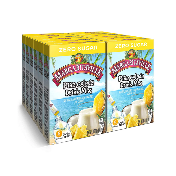 Margaritaville Singles To Go Water Drink Mix - Pina Colada Flavored, Non-Alcoholic Powder Sticks (12 Boxes with 6 Packets Each - 72 Total Servings), 0.70 oz (Pack of 12)