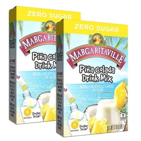 Margaritaville Singles To Go Water Drink Mix Pina Colada Flavored Non-Alcoholic Powder Sticks Sugar-Free Low-Calorie Water Enhancer for Home Travel Picnic Outdoor Beverages 2 Boxes 12 Total Servings