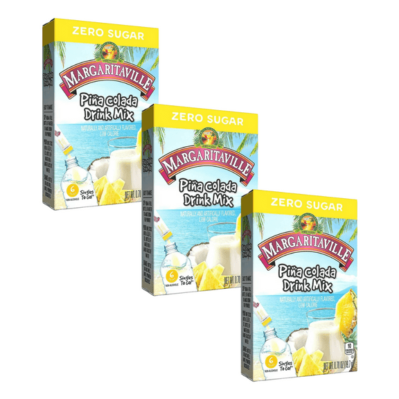 Margaritaville Singles To Go Drink Mix, Non-Alcoholic Powder Sticks (Pina Colada)