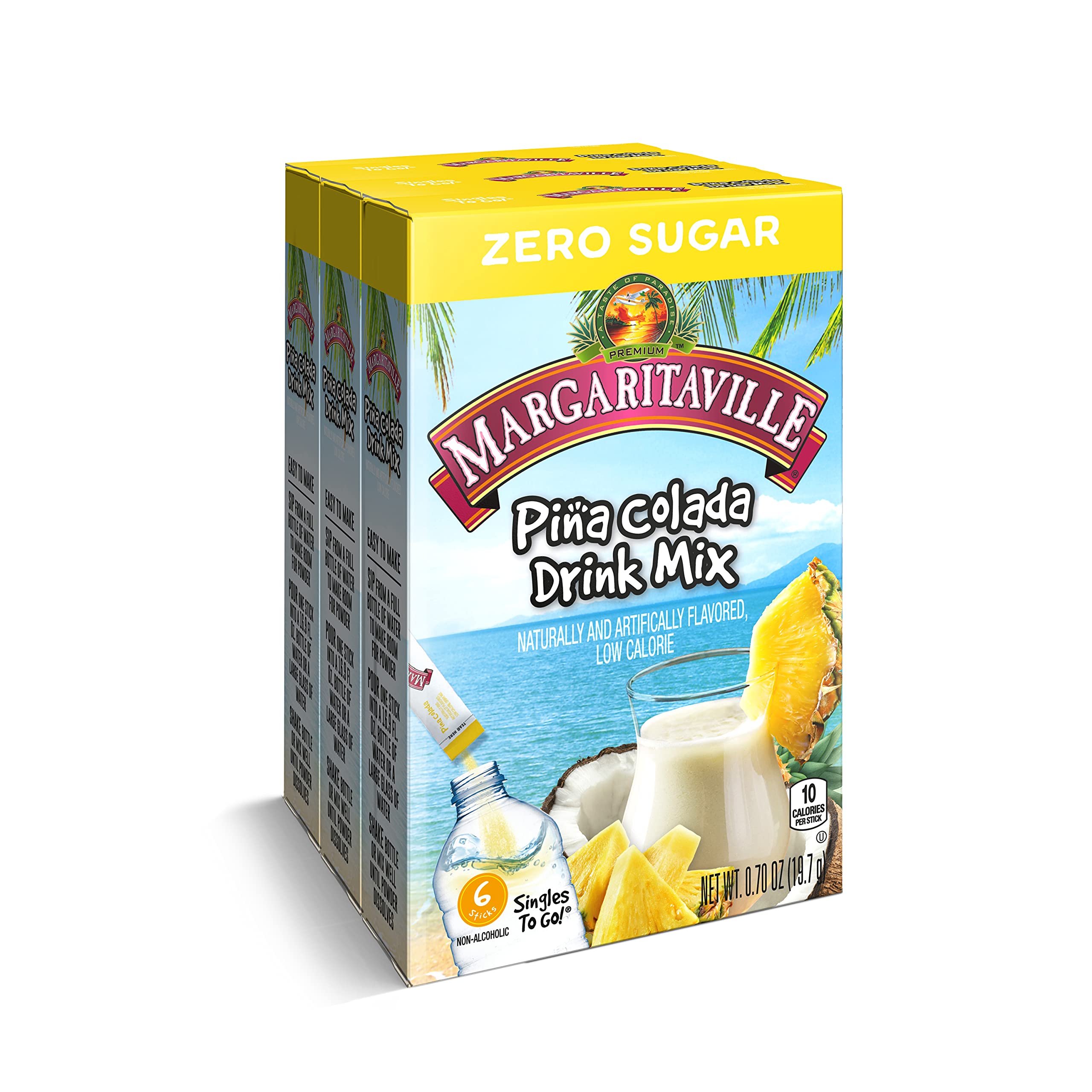 Margaritaville Singles To Go Water Drink Mix Margarita Flavored, Non