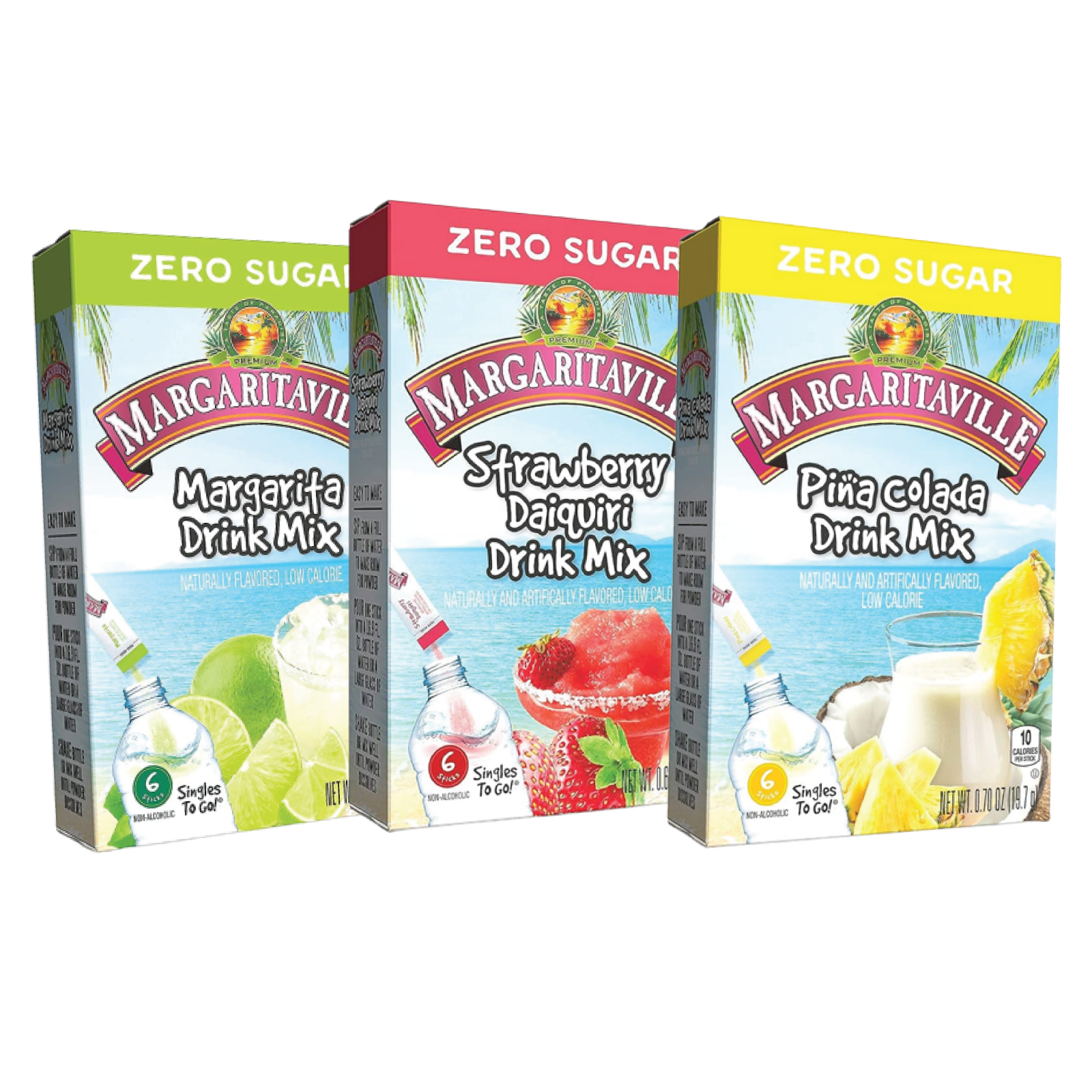Margaritaville Variety Flavor Drink Mix 6 Singles Each 3 Packs