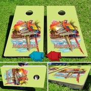 Margaritaville Which Way Do I Steer Pro Cornhole Bean Bag Toss Game 24x48 with 8 Regulation 16oz Bags