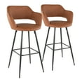 thumbnail image 1 of Margarite Contemporary Barstool in Black Metal and Brown Faux Leather by LumiSource - Set of 2, 1 of 7