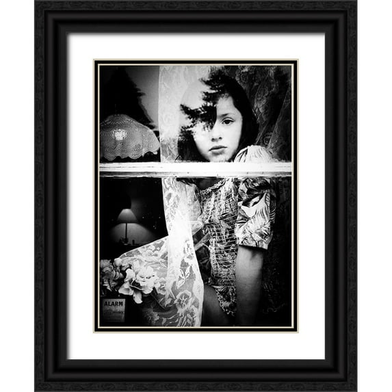 Margau, Delphine 11x14 Black Ornate Wood Framed with Double Matting Museum Art Print Titled - Reflection of the past