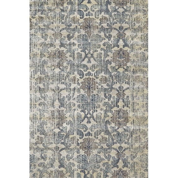Margaux Distressed Ornamental Rug, Light Gray/Blue, 2ft - 2in x 4ft Accent Rug