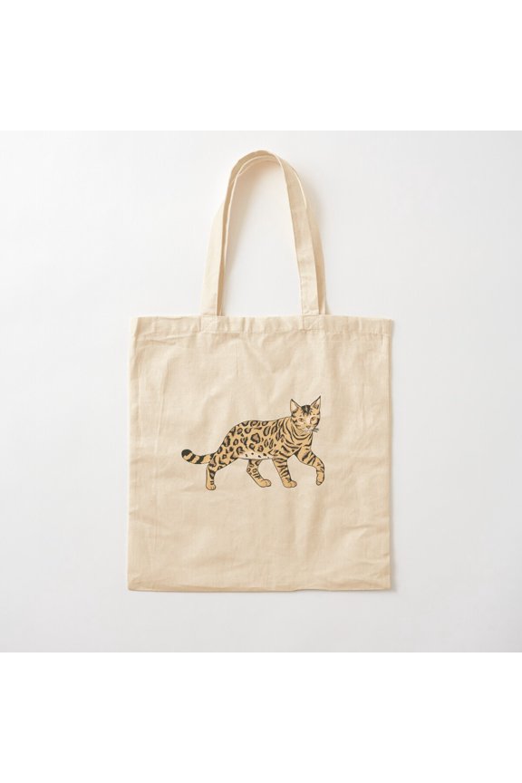 Margay Cat Style 003 Canvas Tote Bags, Reusable Shopping Bag