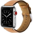 thumbnail image 1 of MARGE PLUS Compatible with Apple Watch Band 38mm 40mm, Genuine Leather Watch Strap Compatible with Apple Watch Series 4 (40mm) Series 3 Series 2 Series 1 (38mm) Sport and Edition, Brown, 1 of 9