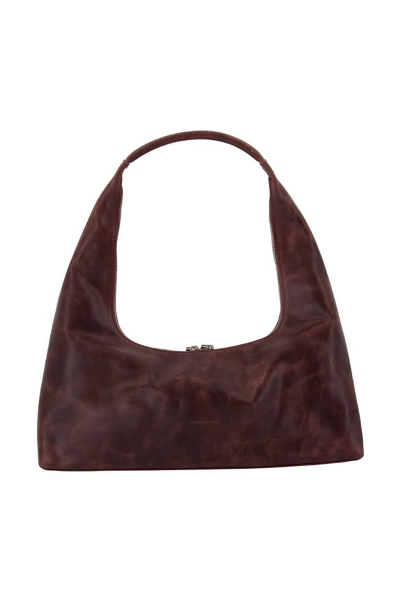 Women's Hobo Large Shoulder Bag - Leather - Brown Brown